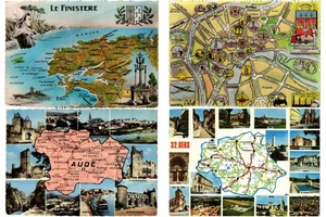FRANCE MAPS GEOGRAPHY 1000 MODERN POSTCARDS (L7405) - Picture 1 of 13