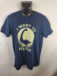 I Want To Believe lustiges Loch Ness Design Unisex T-Shirt Gr. M Kurzarm - Bild 1 von 6