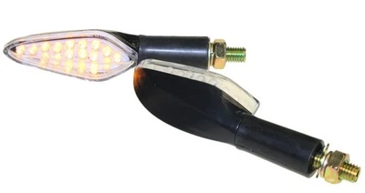 Juego de mini intermitentes LED Shower negro k. E-Nr. M10 para Suzuki GN 125 V año 97 delantero Foto 1 de 2