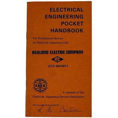 Electrical Engineering Pocket Handbook Easa 3.5"x6" Vintage Reuland Electric Co - Image 1 of 4