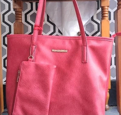 Bolso de Mano Montana West Rojo Cartera con Bolsa con Cremallera a Juego Foto 1 de 2