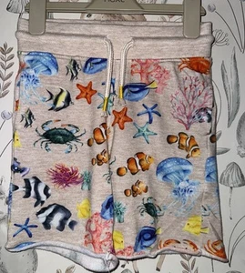 Age 6-7 Years - H&M Jersey Shorts - Unisex Ocean Patterned - Picture 1 of 2