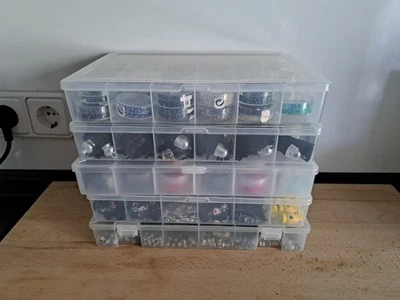 *mega Perlenpaket*  Drähte, Perlen , Boxen, Hobbyauflösung. Neu Und unverbastelt - Bild 1 von 4