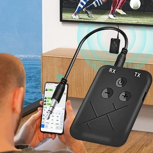 Wireless 2-in-1 Bluetooth 5.0 Receiver Transmitter Adapter Audio 3.5mm Jack Aux - Picture 1 of 16