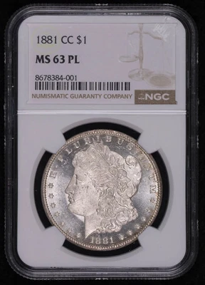 1881 CC Morgan Silver Dollar NGC MS-63 PL - Image 1 of 4
