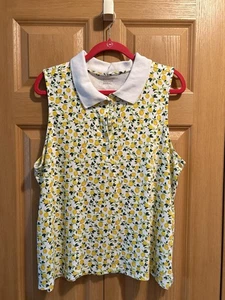 Lands’ End ärmelloses Polo - Größe 1X - Zitronenmuster - Supima® Baumwolle - Bild 1 von 6