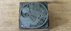 Antique vintage letterpress printing metal cut telephone switchboard operator - Picture 1 of 3