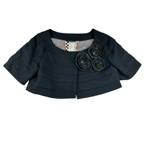 L.A.M.B. Gwen Stefani schwarze Cropped-Jacke mit Reißverschluss Blumen Kollektion 2008 450 $ - Bild 1 von 10