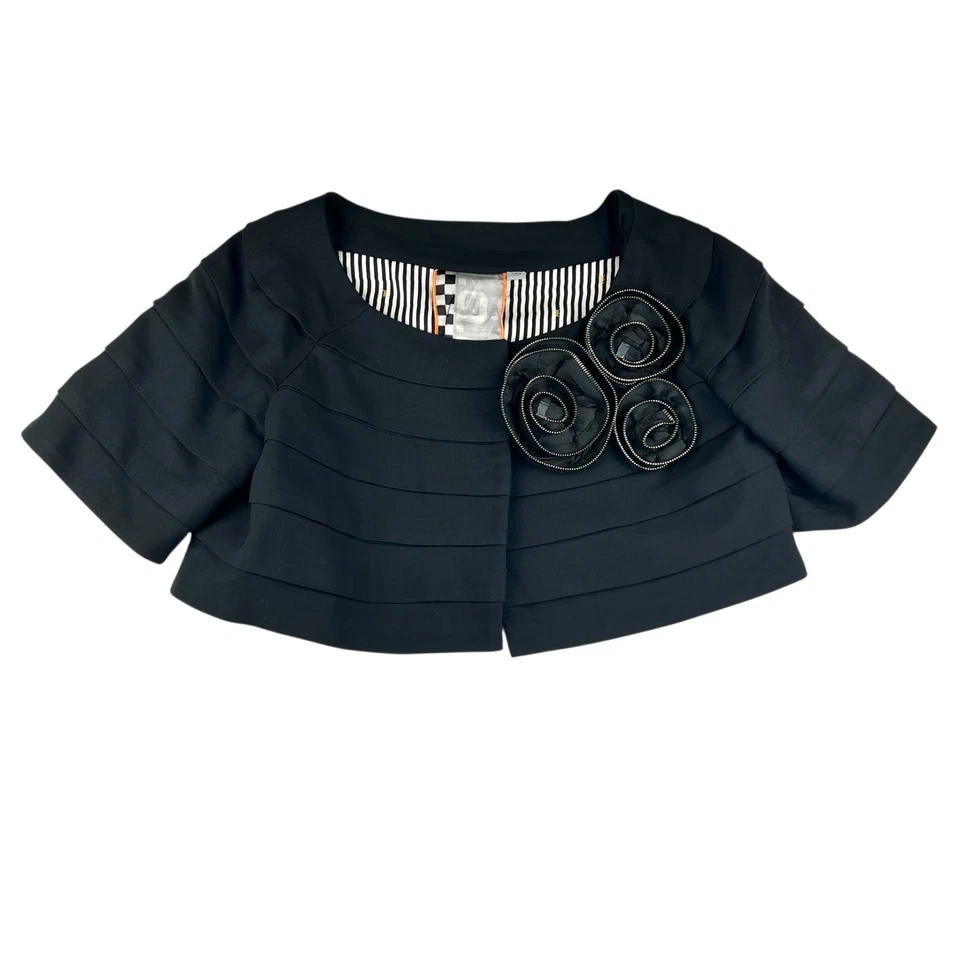 L.A.M.B. Chaqueta corta Gwen Stefani negra con cremallera flores colección 2008 $450 Foto 1 de 4