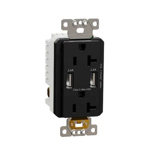 X Series 20 Amp 125-Volt Tamper Resistant Indoor USB A/A 4.8Amp Duplex Decorator - Picture 1 of 3