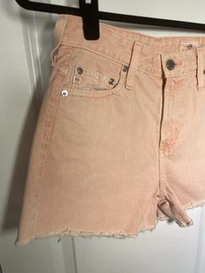 Pantalones Cortos Denim Adriano Goldschmied Alexxis Cintura Alta Corte Cuña Talla 25R Melocotón - Imagen 1 de 11