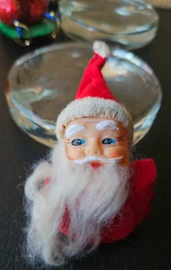 SANTA CLAUS CHRISTMAS DECORATION. JAPAN. CLOTH RUBBER BUST - Picture 1 of 4