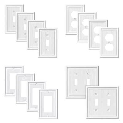 DEWENWILS 4-Pack Brushed Nickel Outlet Covers Decorative Meta - Image 1 of 4
