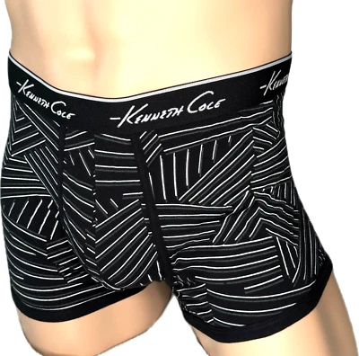 KENNETH COLE Hombre Algodón Baúl Boxer BREVE Talla M Ropa Interior NEGRO BLANCO SIN ETIQUETAS Foto 1 de 3