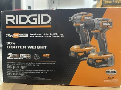 RIDGID 18V  1/2" Drill/Driver & Impact Driver Combo Kit -New - Image 1 of 4