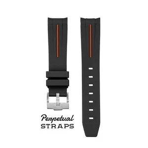 SCHWARZ ORANGE AKZENT - GUMMIBAND für Omega X Swatch Speedmaster MoonSwatch - Bild 1 von 3