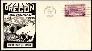 783-53 Oregon Terr. FDC, WSC Cachet, Lewiston, ID. Black, UA, OF - Picture 1 of 1