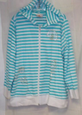 Chaqueta con Capucha Quacker Factory Seahorse SEA THEME Rayas Cremallera TALLA 1x Turquesa Foto 1 de 3
