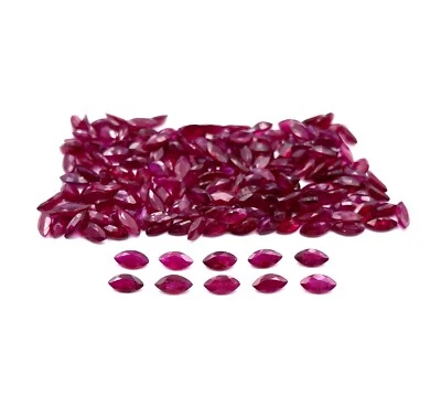 Natural Ruby Marquise Cut Loose Gemstone Lot 6 Pcs 2.50*5 MM 1 CT - Image 1 of 4