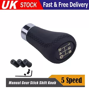 5 Speed Universal Shift Knob Manual Pu Leathe Gear Stick Shifter Lever PU Leathe - Picture 1 of 9
