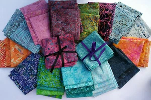 4 x Batik Fat Quarters in a  Bundle,Pack, range of colours *MULTI PACK DISCOUNT* - Picture 1 of 58