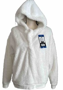 Lukka Lux Ladies' Fleece Lined Hoodie With Pockets Color White Size Large NEW - Picture 1 of 10