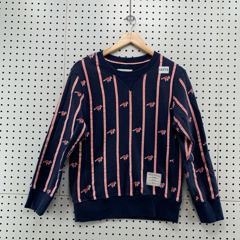 Thom Browne Made In Japan Sweater Adult 1 Mens Small Blue Fox Pattern Pullover - Image 1 of 4