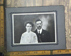 Antique Photo on Board Wonderful Couple Crazy Hair "Mr. & Mrs. Henry Best"