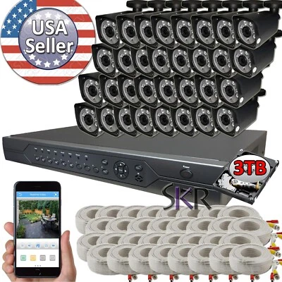 Sikker 32 Channel DVR 1080P Home Security Camera Systems with 3TB hard drive