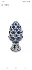 Blue And White Chinoiserie Artichoke Globe Finial Decor Statue 14"h