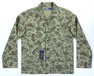Polo Ralph Lauren Men's S Camouflage Herringbone Denim Military Shirt Jacket NWT - Picture 1 of 16