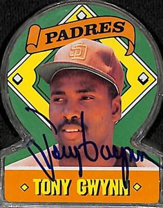 Tony Gwynn Signed 1991 Topps Stand-Ups Candy Padres Baseball Card PSA/DNA COA 18