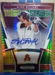2020 Prizm Draft Picks Alika Williams Thunderstruck Auto yellow/green parallel - Picture 1 of 12