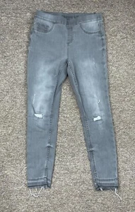 Justice Jegging Girls Size 16 Gray Denim Elastic Waist - Picture 1 of 7