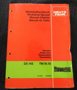 ORIGINAL Deutz-Fahr DX 145 Tractor "TW 91.10 Transmission" Service Repair Manual - Picture 1 of 6