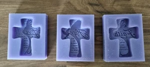  Glaube, Hoffnung & Liebe Kreuze Silikonform für Wachs oder Harz Basteln - Bild 1 von 1