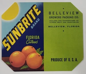 LABEL Sunbrite Florida Citrus Belleview Growers - Picture 1 of 1