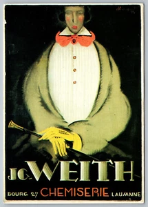 Postkarte JG Weith Charles Loupot Bourg 27 Chemie Lausanne 6x4" - Bild 1 von 2