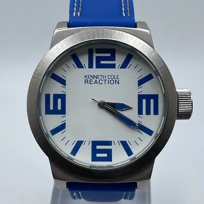 Reloj Kenneth Cole Reaction 47 mm caja tono plata correa resina azul RK1254 cuarzo Foto 1 de 4