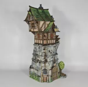 Tabletop Teren Budynek Wieża Duża Zielona Leśna Wieża Fantazja Niemalowana - Zdjęcie 1 z 8