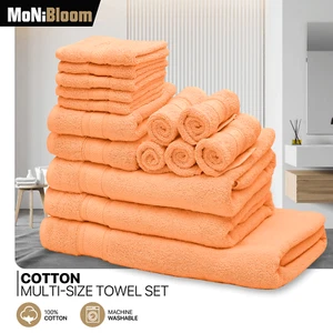 15 Pcs Towel Set 100% Cotton Bath Sheet+2 Bath Towels+2 Hand Towels+4 Washcloths - Picture 1 of 12