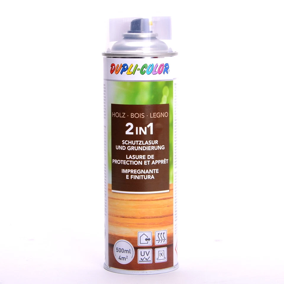 DUPLI-COLOR Holzschutzlasur 2 in 1 Transparent 500ml Lackspray 391545 - Bild 1 von 1