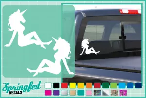 UNICORN MUDFLAP GIRLS cut vinyl decals Unicorn Mud Flap Girl window sticker - Bild 1 von 1