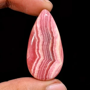 natural RHODOCHROSITE pear cabochon loose gemstone 47.95 Cts. (19 x 37 x 05 mm) - Picture 1 of 7