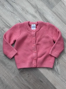 HANNA ANDERSSON Coral PINK COTTON CARDIGAN SWEATER 85 2T EUC - Picture 1 of 4