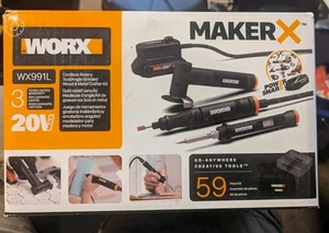 WORX WX991L 20V (3) PC MAKERX Combo: Rotante + Smerigliatrice Angolare + Utensile Legno/Metallo - Foto 1 di 2