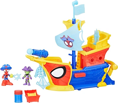 Spidey and his Amazing Friends Marvel Water-Webs Webs Ahoy Bubble Pirate Ship - Image 1 of 4