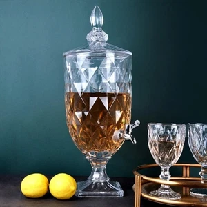Dispensador de bebidas 2L cubo de jugo de vidrio transparente hervidor de agua frío doméstico - Imagen 1 de 6