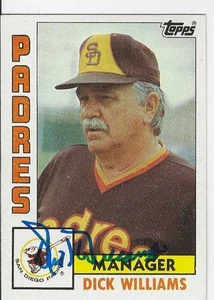 Dick Williams San Diego Padres/Baseball Hall of Fame Personally Autographed Card - Picture 1 of 1