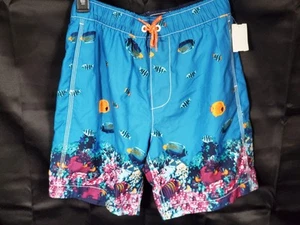 NWT BOYS GAP KIDS UNDERWATER Fish CORAL mesh Swimtrunks Trunks sz XXL 12 14 16 - Picture 1 of 6